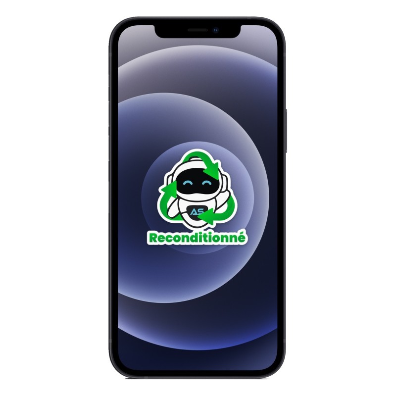iPhone 12 reconditionné Noir – face