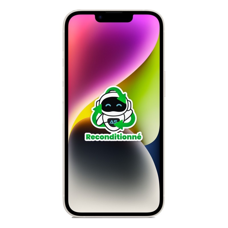 iPhone 14 reconditionné Lumière stellaire – face