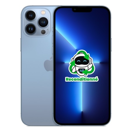 iPhone 13 Pro Max reconditionné Bleu alpin – dos et face
