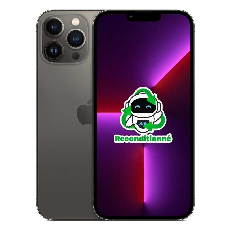 iPhone 13 Pro Max reconditionné Graphite – dos et face