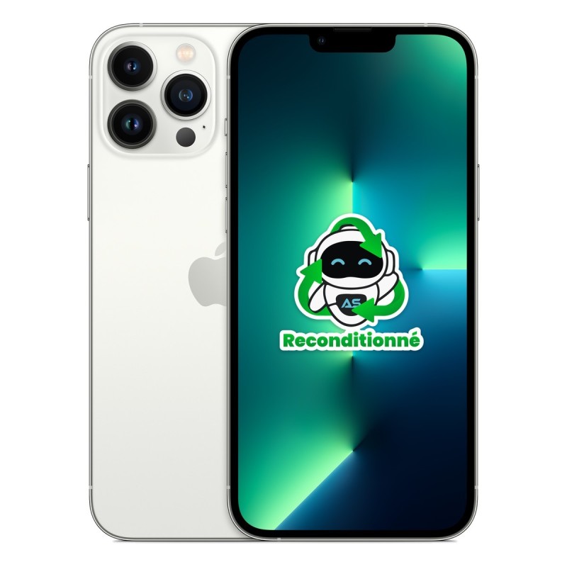 iPhone 13 Pro Max reconditionné Argent – dos et face
