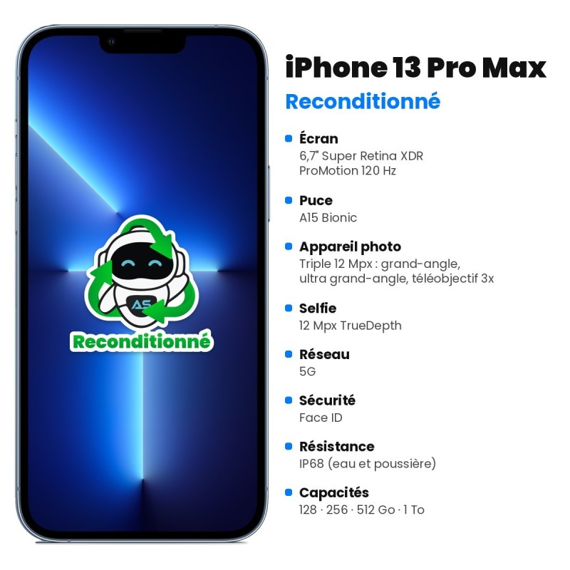 iPhone 13 Pro Max reconditionné – caractéristiques
