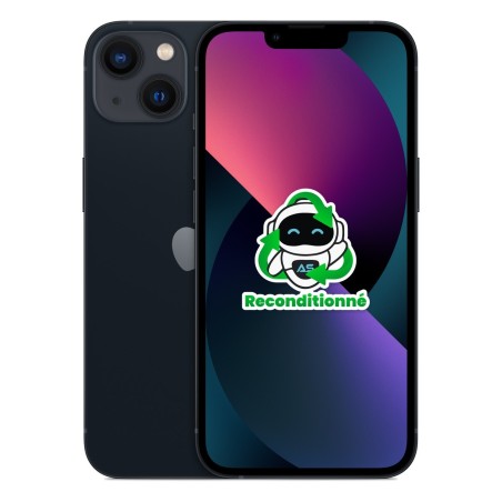 iPhone 13 reconditionné Minuit – dos et face
