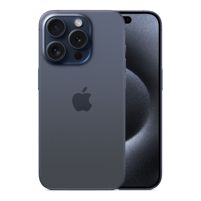 iPhone 15 Pro reconditionné Titane bleu – dos et face