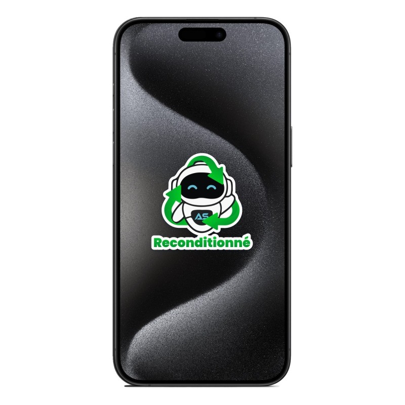 iPhone 15 Pro Max reconditionné Titane noir – face
