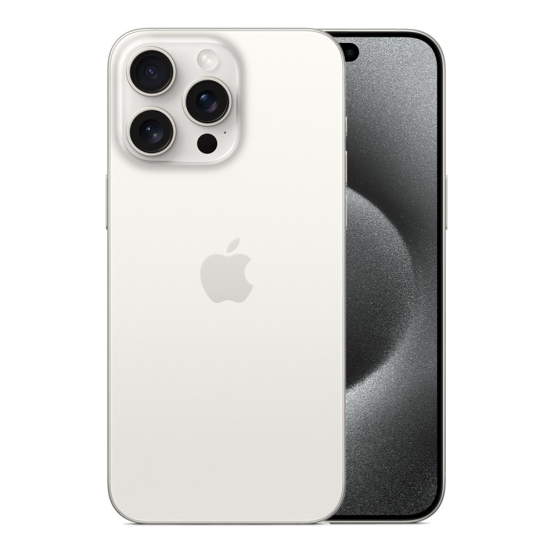 iPhone 15 Pro Max reconditionné Titane blanc – dos et face