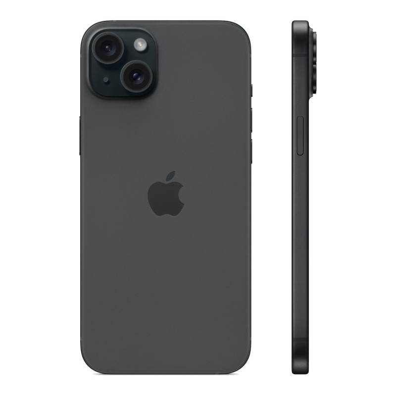 iPhone 15 Plus reconditionné Noir – dos de profil