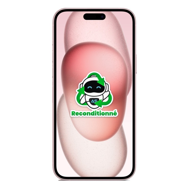 iPhone 15 Plus reconditionné Rose – face