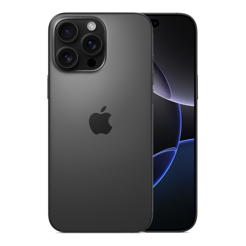 iPhone 16 Pro Max reconditionné Titane noir – dos et face