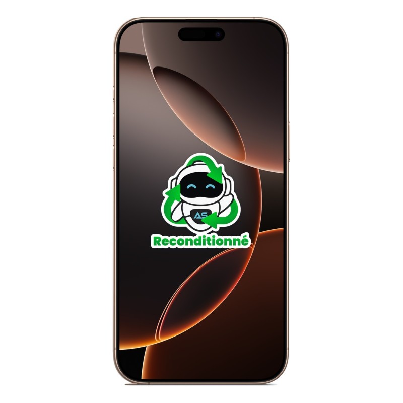 iPhone 16 Pro Max reconditionné Titane sable – face