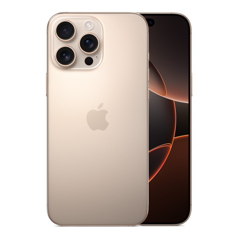 iPhone 16 Pro Max reconditionné Titane sable – dos et face