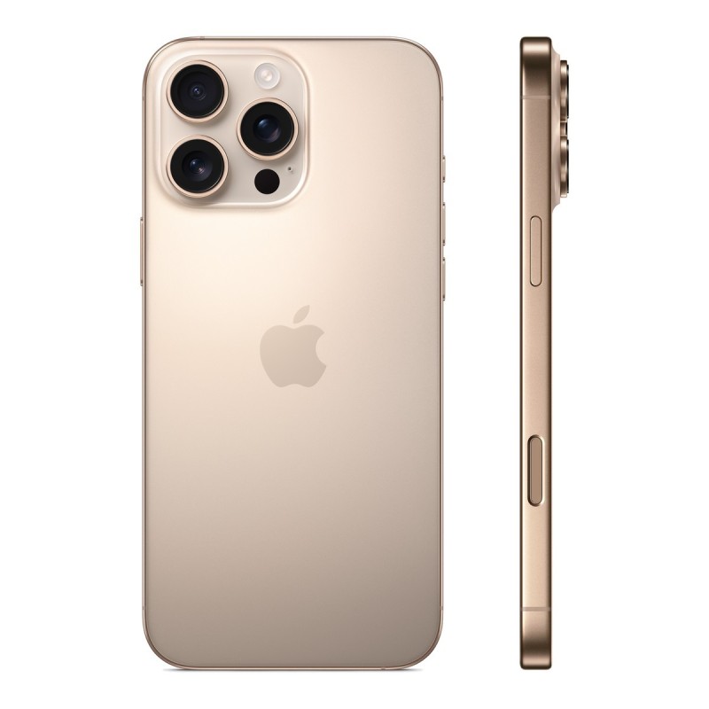 iPhone 16 Pro Max reconditionné Titane sable – dos de profil