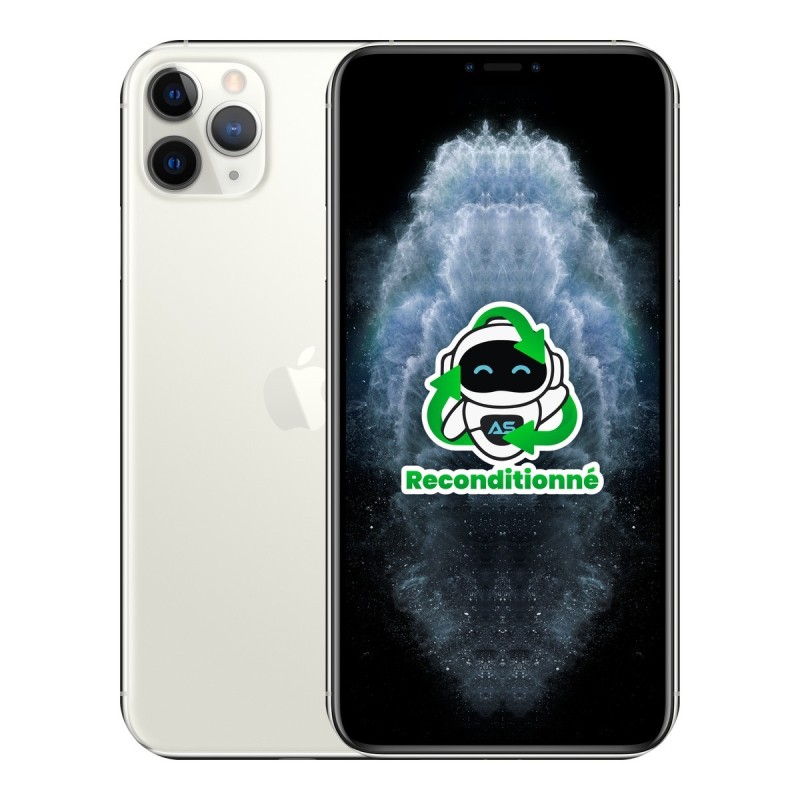 iPhone 11 Pro Max reconditionné Argent – dos et face