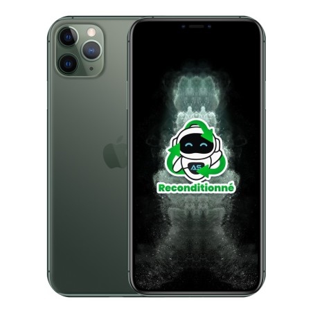 iPhone 11 Pro Max reconditionné Vert nuit – dos et face