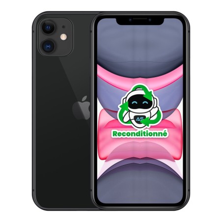 iPhone 11 reconditionné Noir – dos et face
