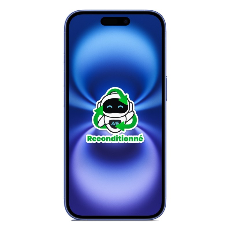 iPhone 16 reconditionné Outremer – face