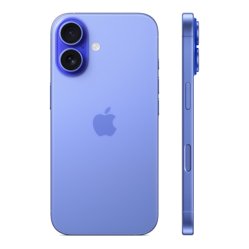 iPhone 16 reconditionné Outremer – dos et profil