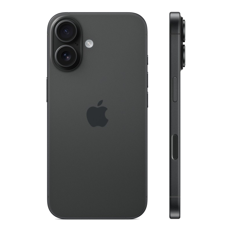 iPhone 16 reconditionné Noir – dos et profil