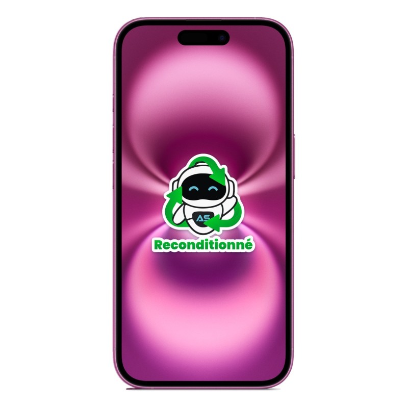iPhone 16 reconditionné Rose – face