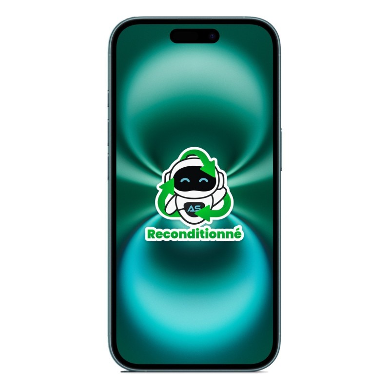 iPhone 16 reconditionné Sarcelle – face