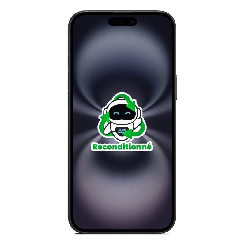 iPhone 16 Plus reconditionné Noir – face