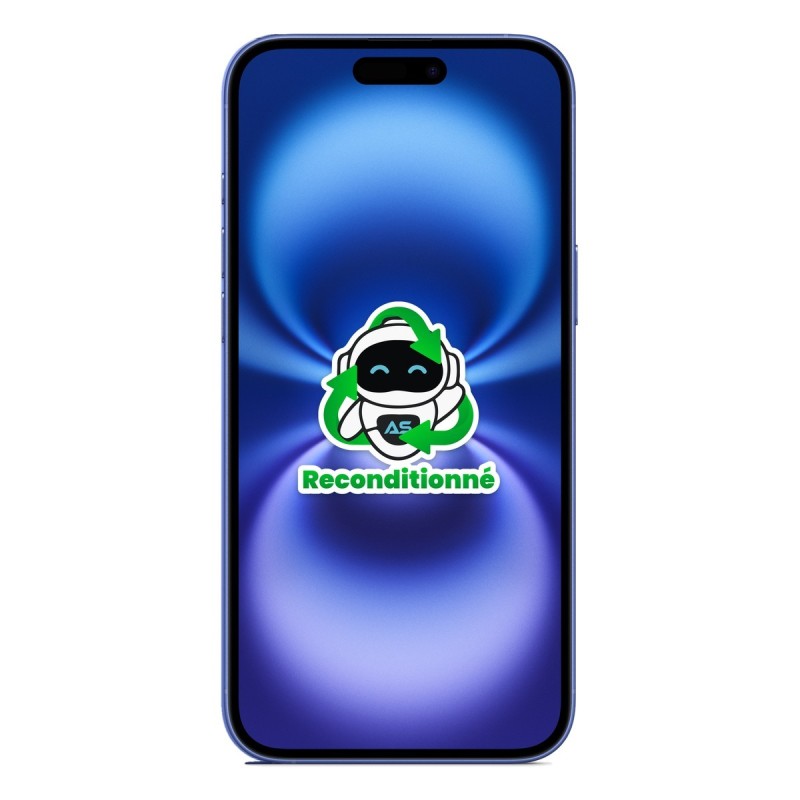 iPhone 16 Plus reconditionné Bleu – face