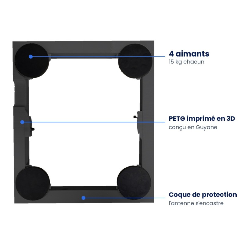 Support 3D Starlink Mini magnétique | Fixation aimant 60 kg | Neuf