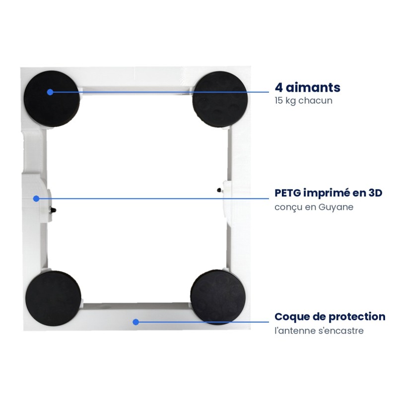 Support 3D Starlink Mini magnétique | Fixation aimant 60 kg | Neuf