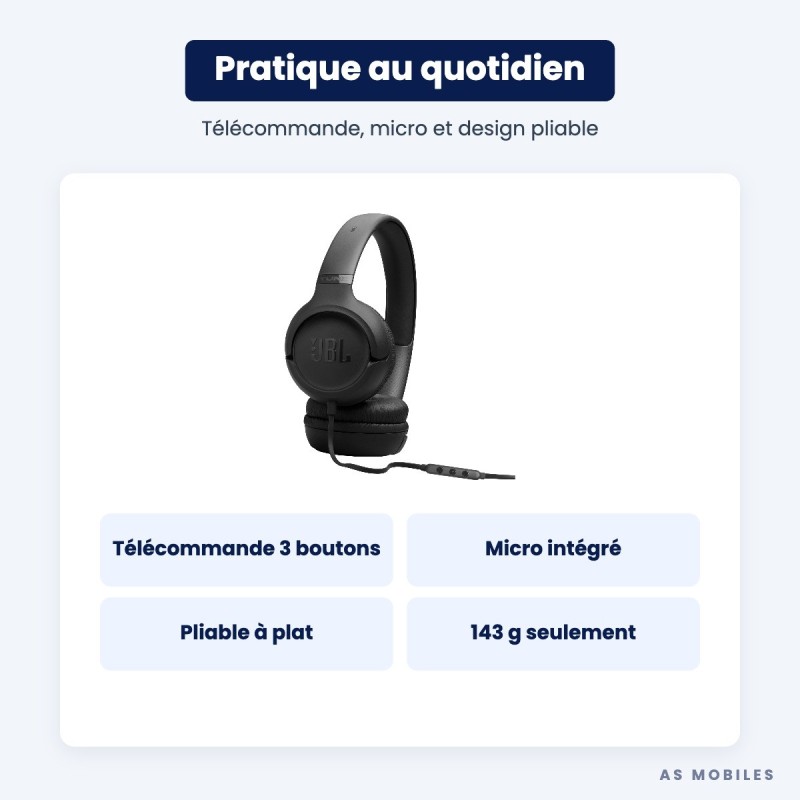 JBL Tune 530C USB-C | Casque filaire Hi-Res | Guyane