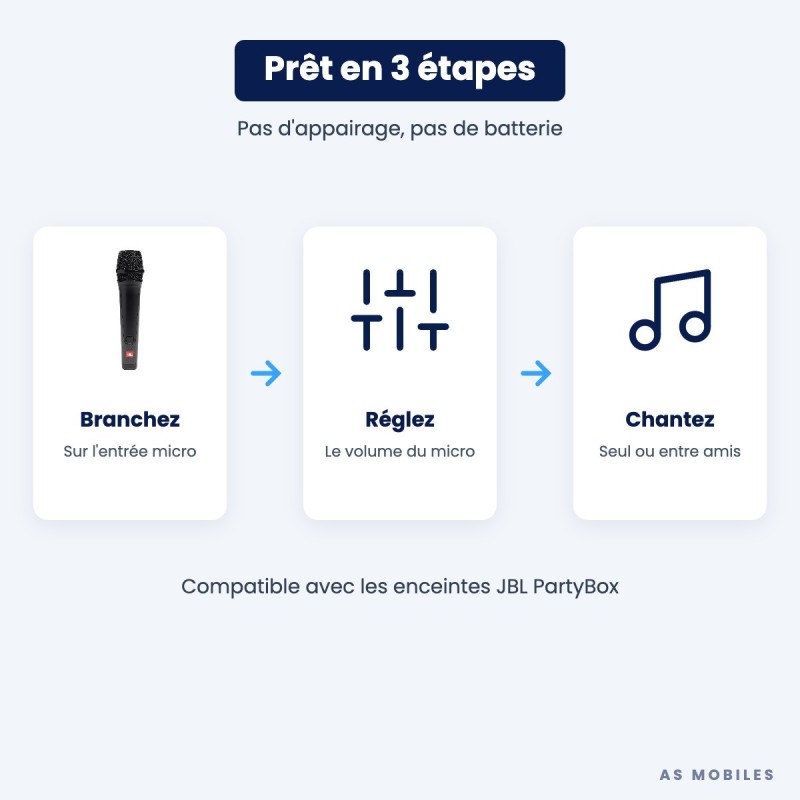 JBL PBM100 | Microphone filaire karaoké | Guyane