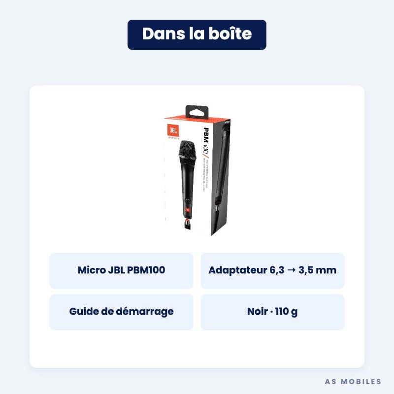JBL PBM100 | Microphone filaire karaoké | Guyane