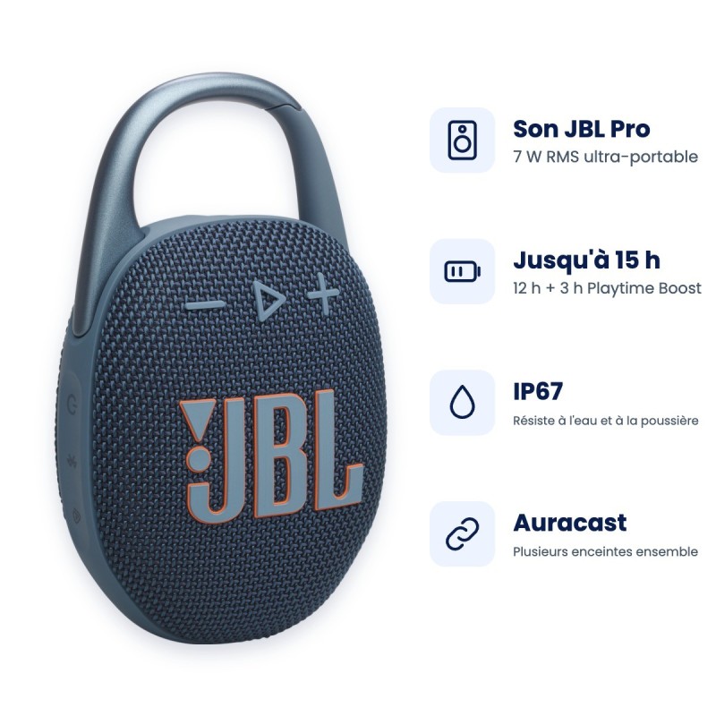 JBL Clip 5 | Enceinte Bluetooth étanche IP67 | Guyane