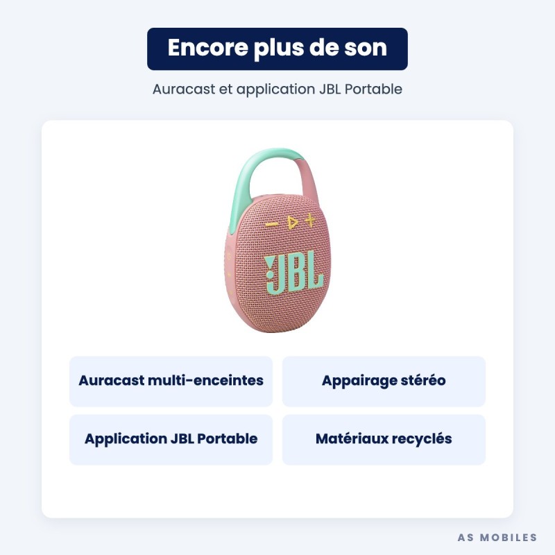 JBL Clip 5 | Enceinte Bluetooth étanche IP67 | Guyane