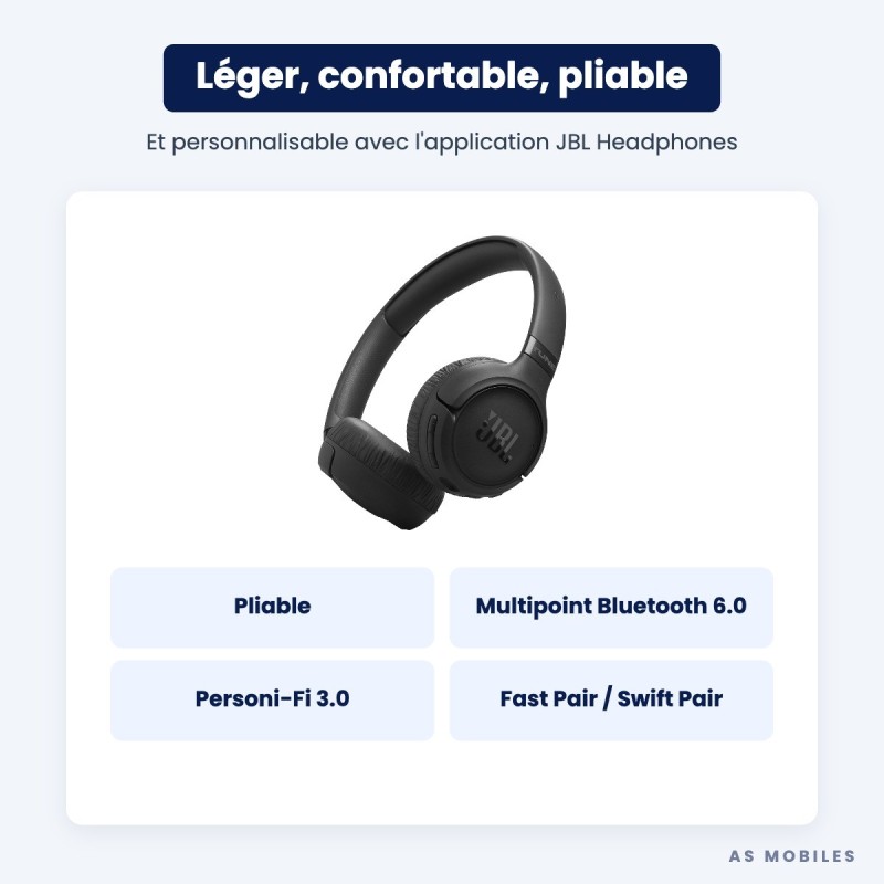 JBL Tune 680NC | Casque Bluetooth réduction de bruit | Guyane