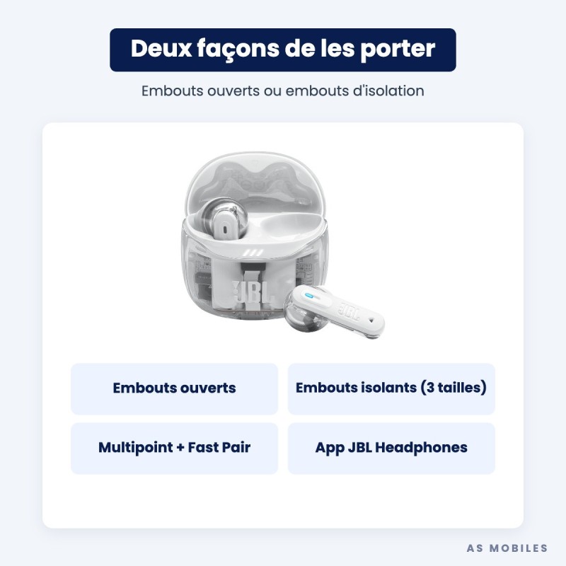 JBL Tune Flex 2 Ghost | Écouteurs sans fil ANC | Guyane