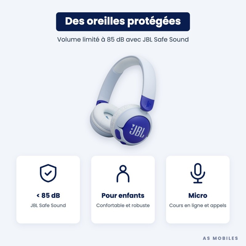 JBL Junior 320BT | Casque Bluetooth pour enfant | Guyane