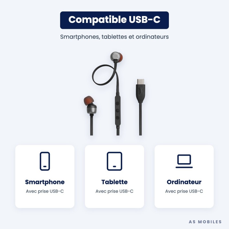 JBL Tune 310C USB-C | Écouteurs filaires Hi-Res | Guyane