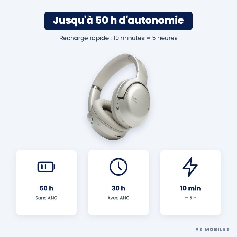 JBL Tour One M2 | Casque réduction de bruit adaptative | Guyane
