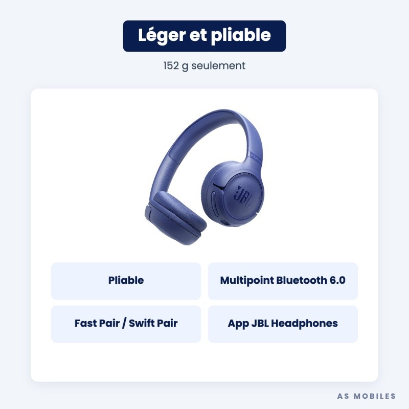 JBL Tune 530BT | Casque Bluetooth 76 h d'autonomie | Guyane