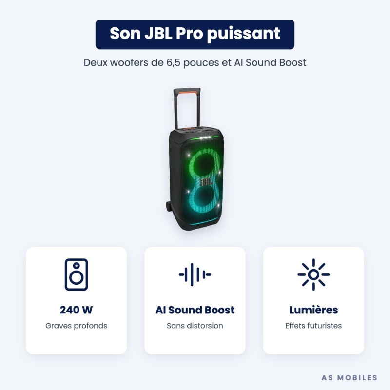 JBL PartyBox Stage 320 | Enceinte de soirée 240 W | Guyane