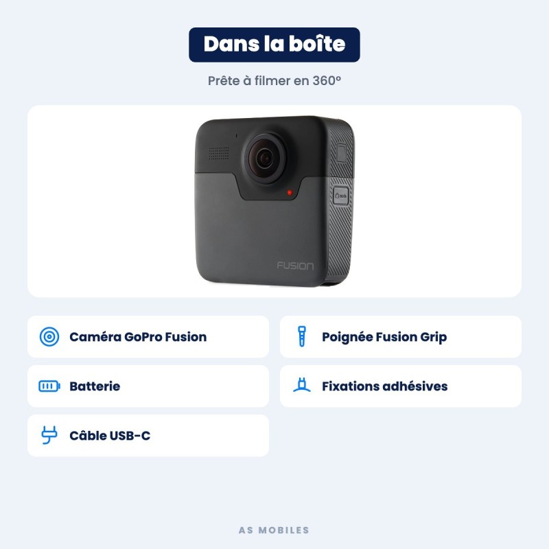 GoPro Fusion 360 – contenu de la boîte