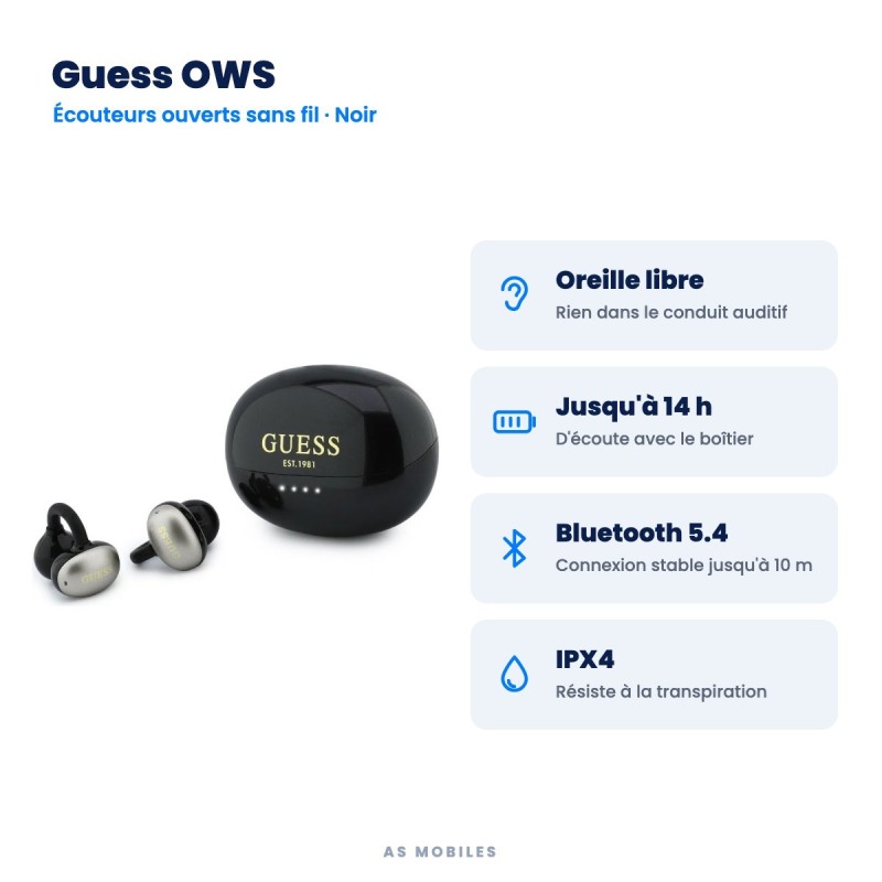 Écouteurs Guess OWS Classic Logo | AS Mobiles Guyane