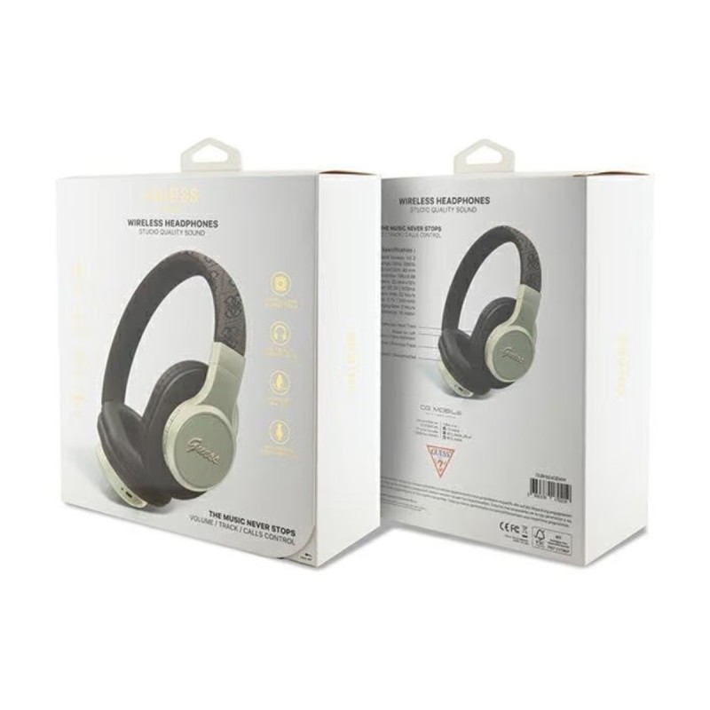 Casque sans fil Guess 4G Script Marron | AS Mobiles