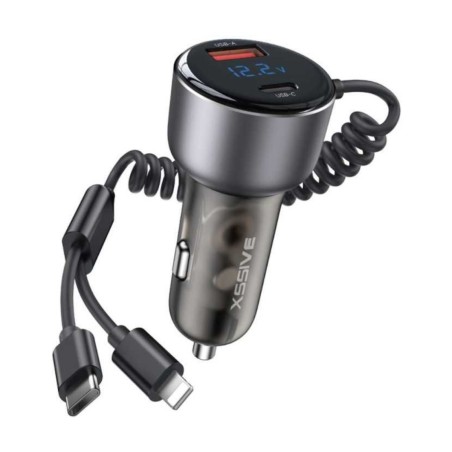 Chargeur voiture 60 W câbles USB-C/Lightning | AS Mobiles