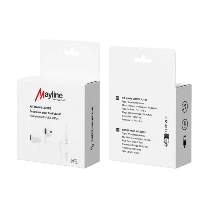 Écouteurs filaires USB-C avec micro Mayline | AS Mobiles