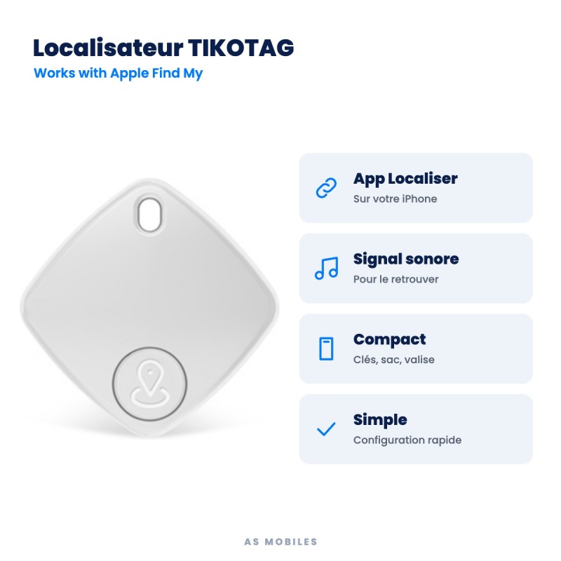 Localisateur TIKOTAG compatible Apple Localiser | AS Mobiles