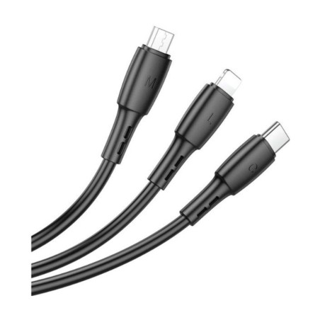Câble 3 en 1 Borofone BX71 Lightning USB-C Micro | AS Mobiles