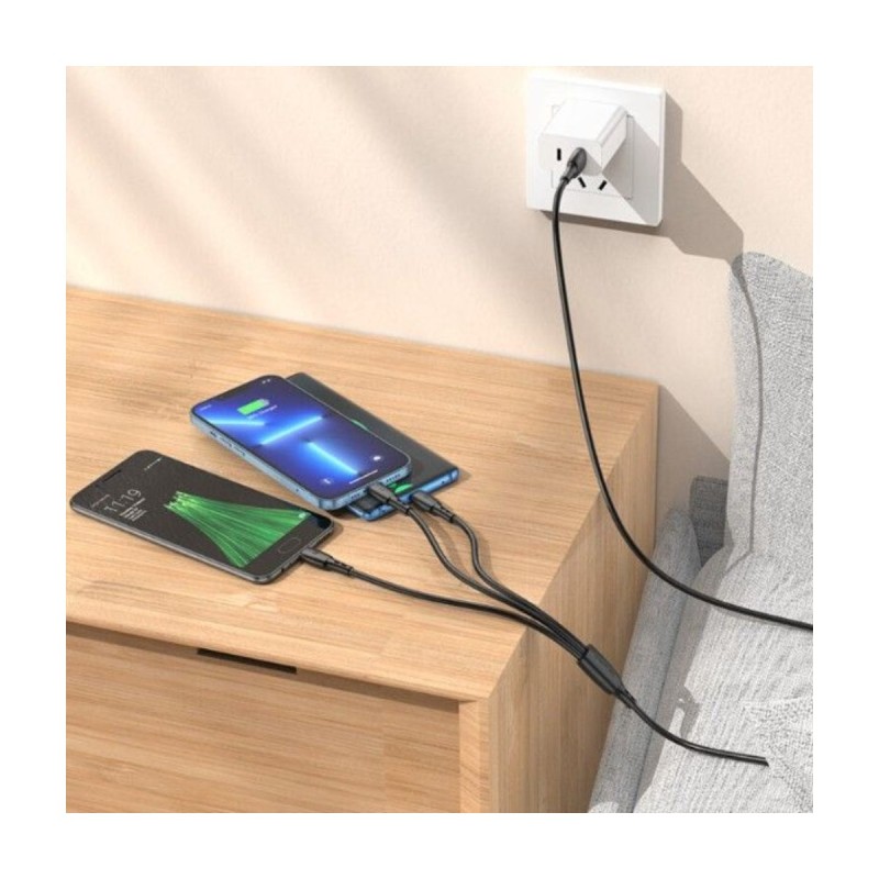 Câble 3 en 1 Borofone BX71 Lightning USB-C Micro | AS Mobiles