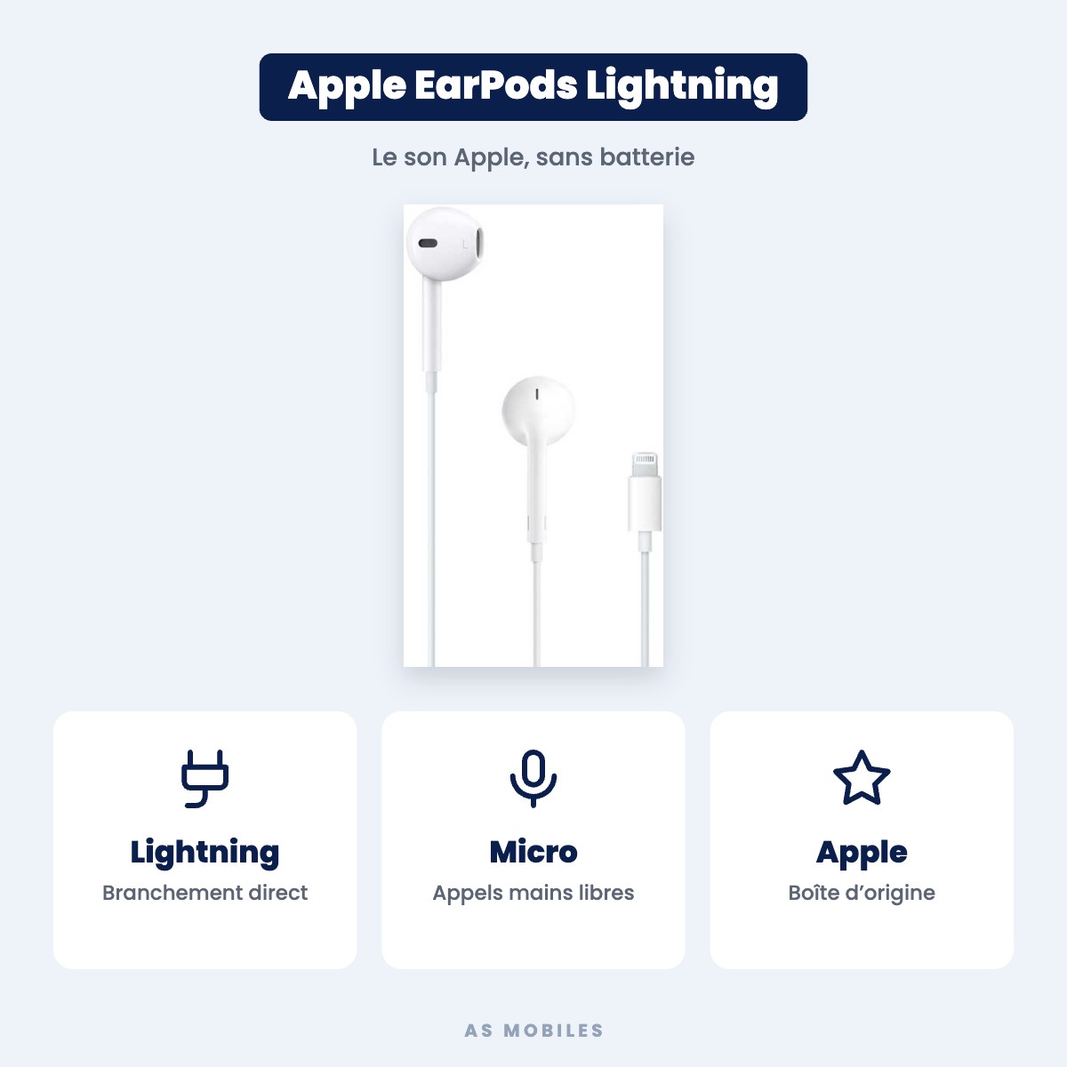 Écouteurs Apple EarPods avec connecteur Lightning (d’origine)