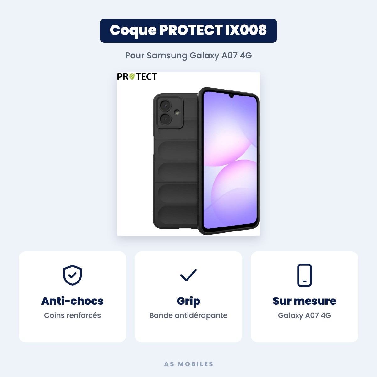 Coque de protection PROTECT IX008 pour Samsung Galaxy A07 4G – Noir